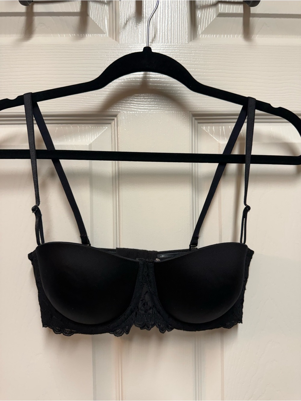 Wonderbra 34C Black Lace Balconette Bra Molded Cups Underwire